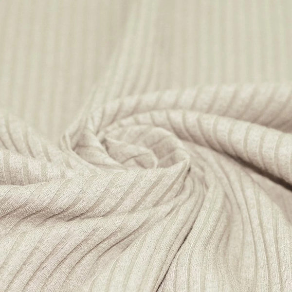 Rippenstrickjersey breit in natural beige